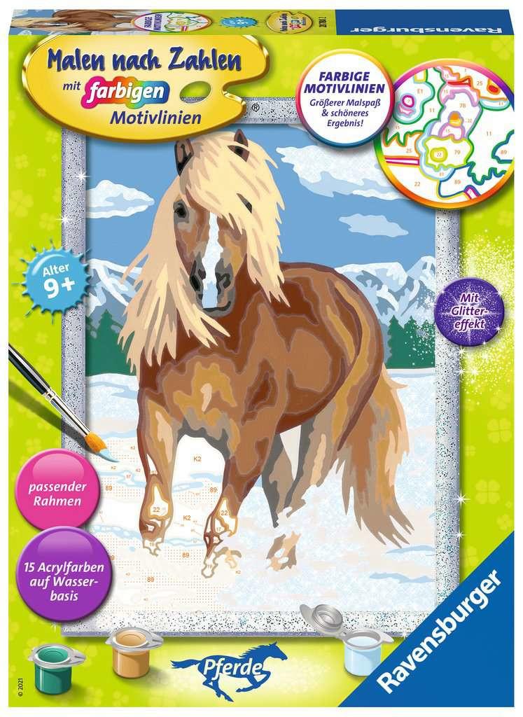 Ravensburger  Malen nach Zahlen Haflinger im Schnee 