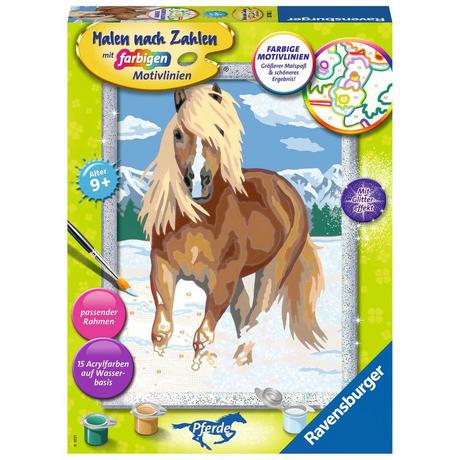 Ravensburger  Malen nach Zahlen Haflinger im Schnee 