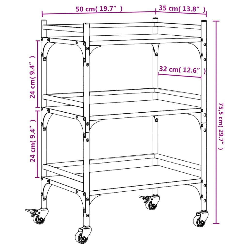 VidaXL carrello da cucina Legno multistrato  