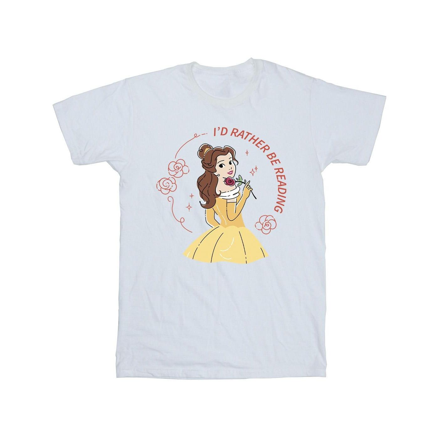 Image of Beauty And The Beast I'd Rather Be Reading Tshirt Unisex Weiss 116