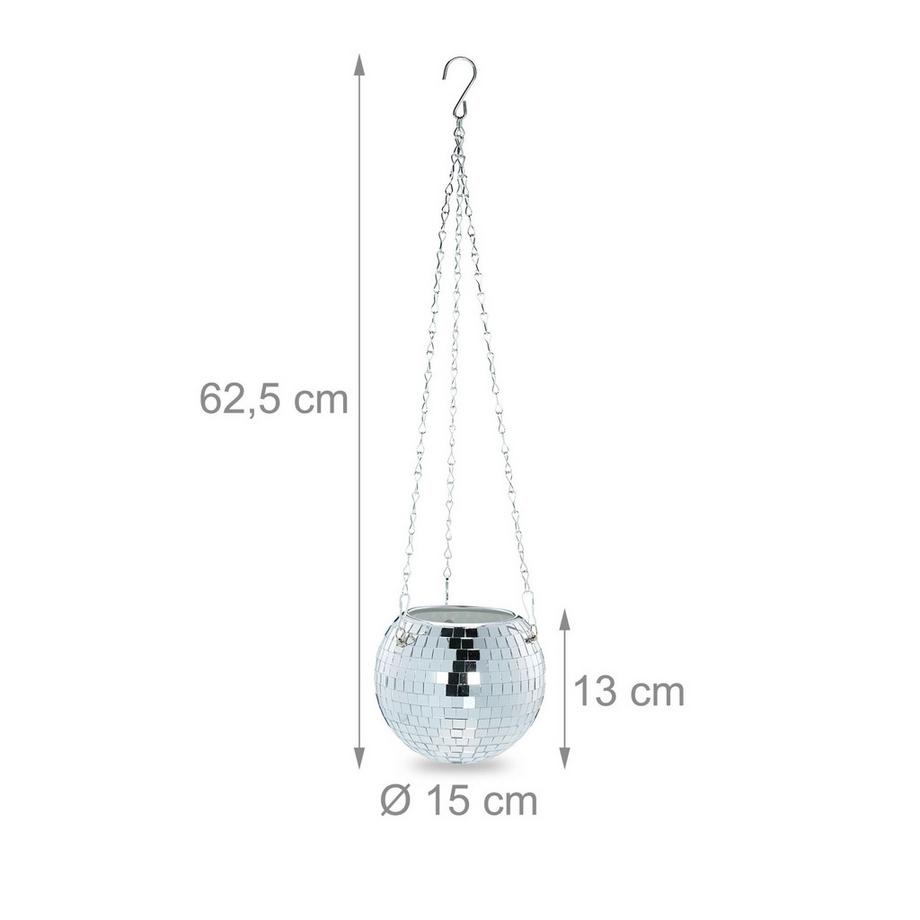 Northix Vaso di fiori sospeso con palla da discoteca  