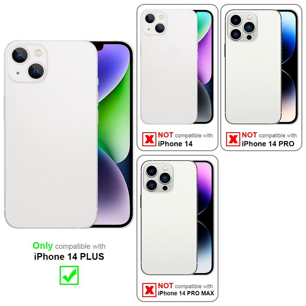 Cadorabo  Housse compatible avec Apple iPhone 14 PLUS - Clear View étui de protection miroir avec fonction de support Protection à 360 degrés 