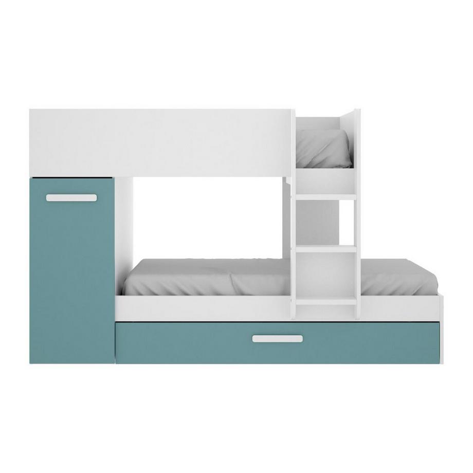 Vente-unique Lits superposés avec tiroir lit gigogne ANTHONY avec rangements 3 chêne  