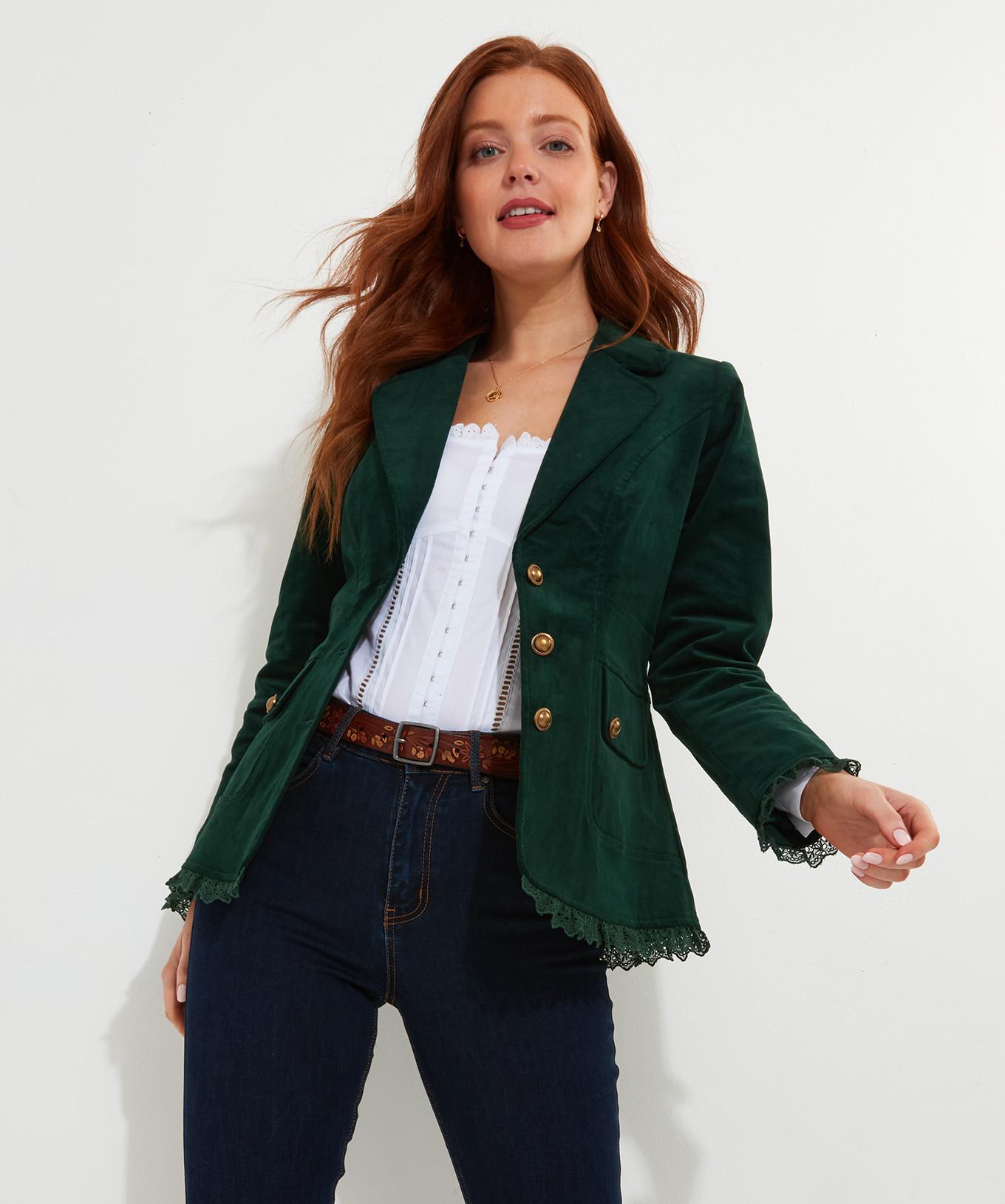 Joe Browns  PETITE Cordjacke mit Spitzenbesatz 