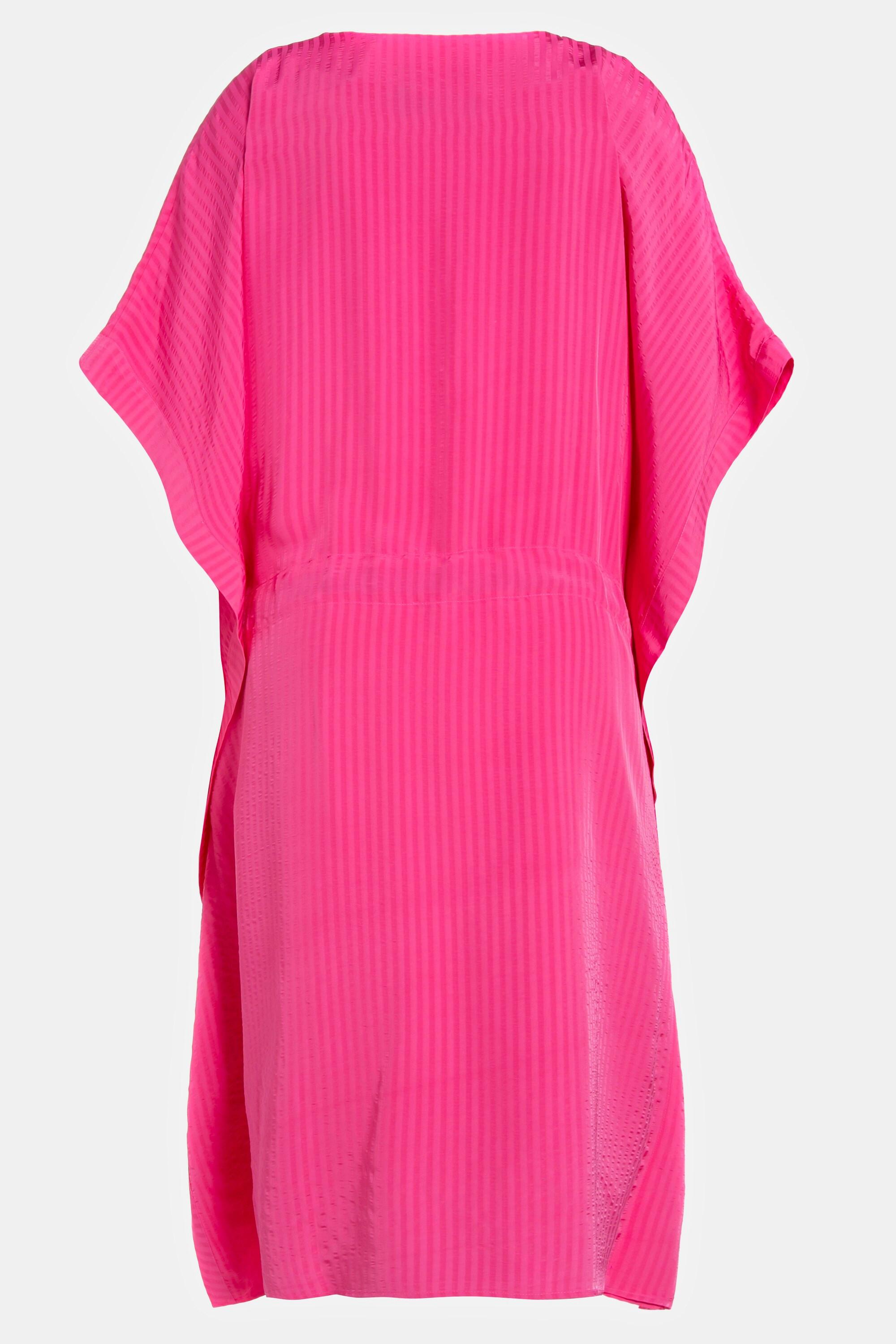 Ulla Popken  Robe midi, rayures seersucker, oversized, manches mi-longues 