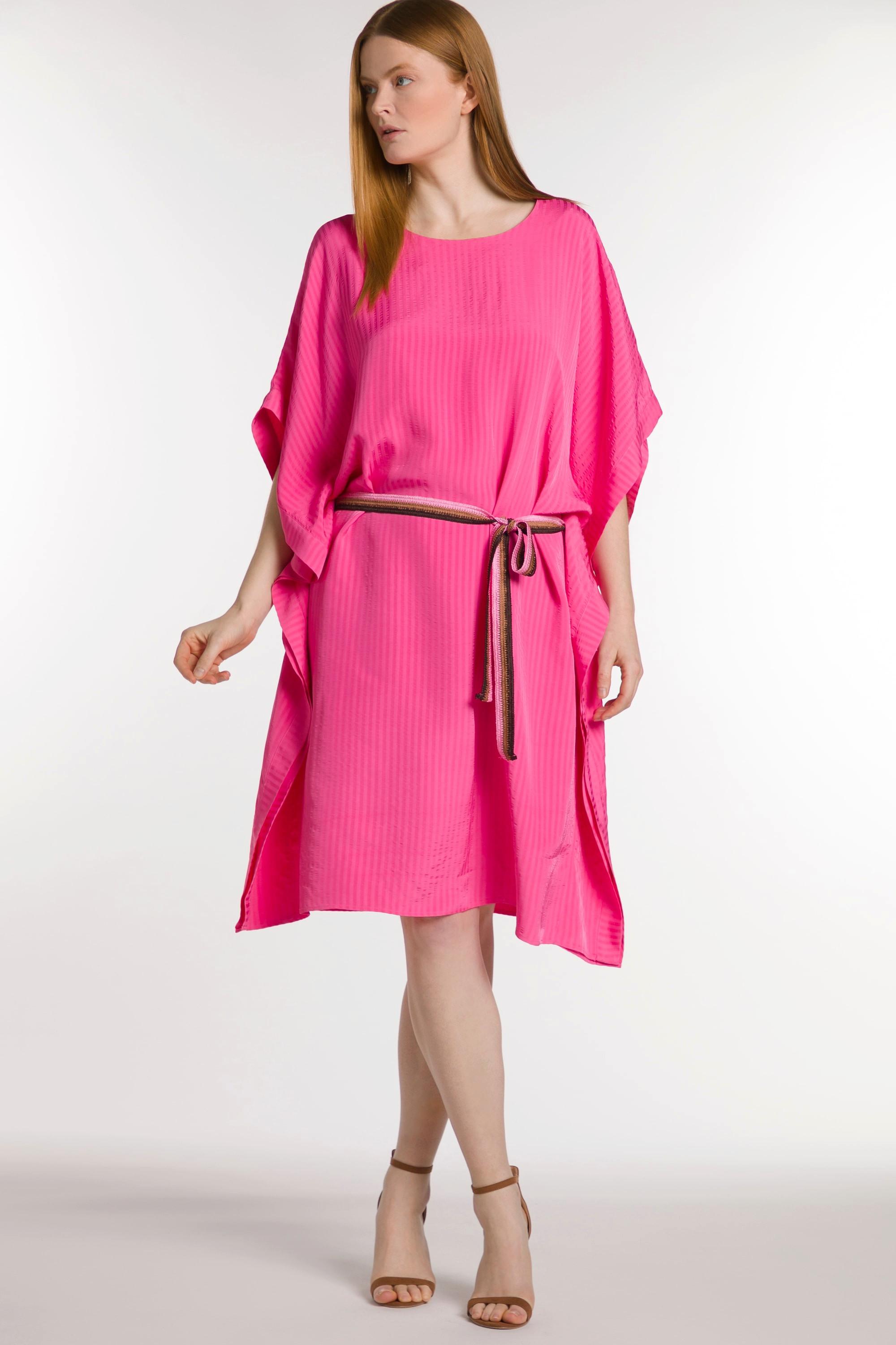 Ulla Popken  Robe midi, rayures seersucker, oversized, manches mi-longues 