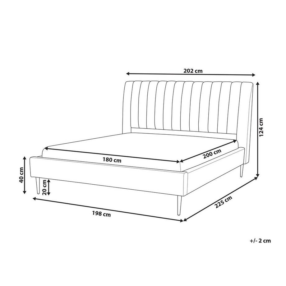 Beliani Letto con rete a doghe en Velluto Moderno MARVILLE  