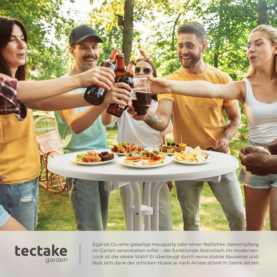 Tectake Stehtisch Eren rund mit Tischhusse klappbar, 90 x 110 cm  