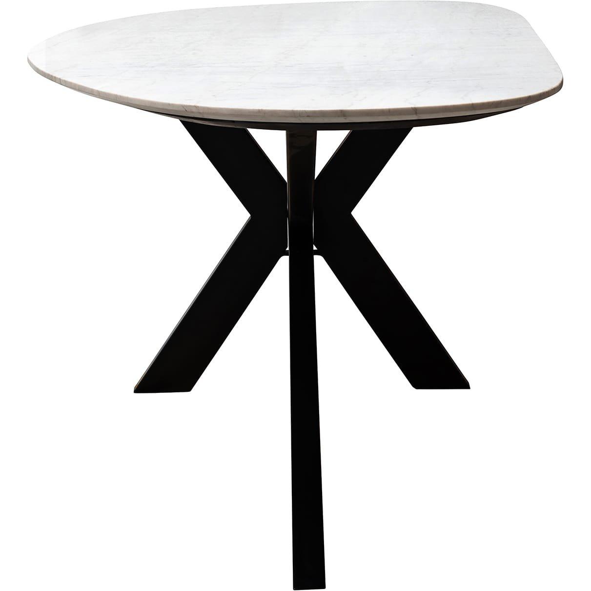 mutoni Table à manger Trocadéro marbre blanc 220x100  