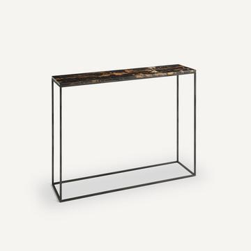 Console marbre ambré/métal acier L90 cm