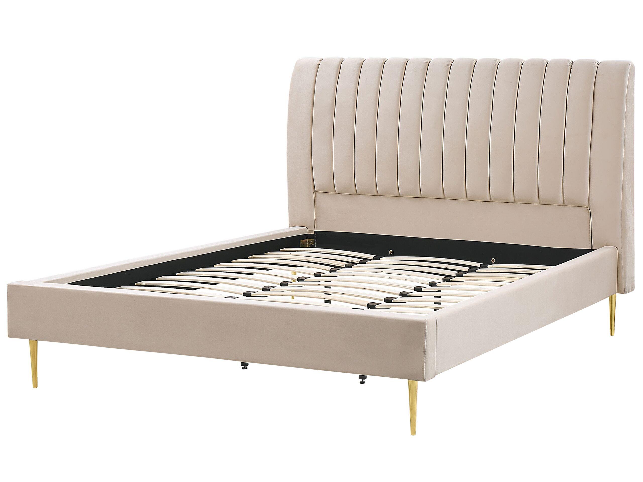 Beliani Bett mit Lattenrost aus Samtstoff Modern MARVILLE  