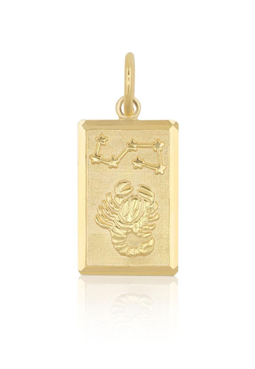 MUAU Schmuck  Pendentif signe du zodiaque scorpion or jaune 750, 20x9mm 