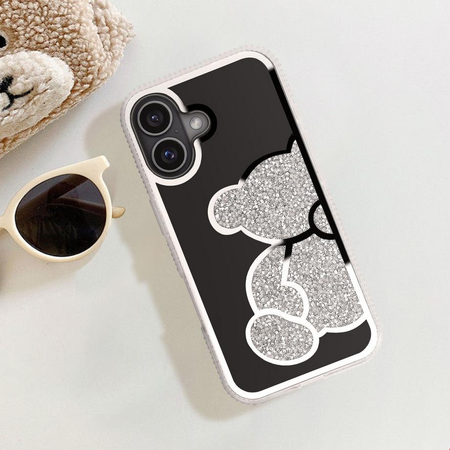 Avizar  Cover orsetto iPhone 16 argento 