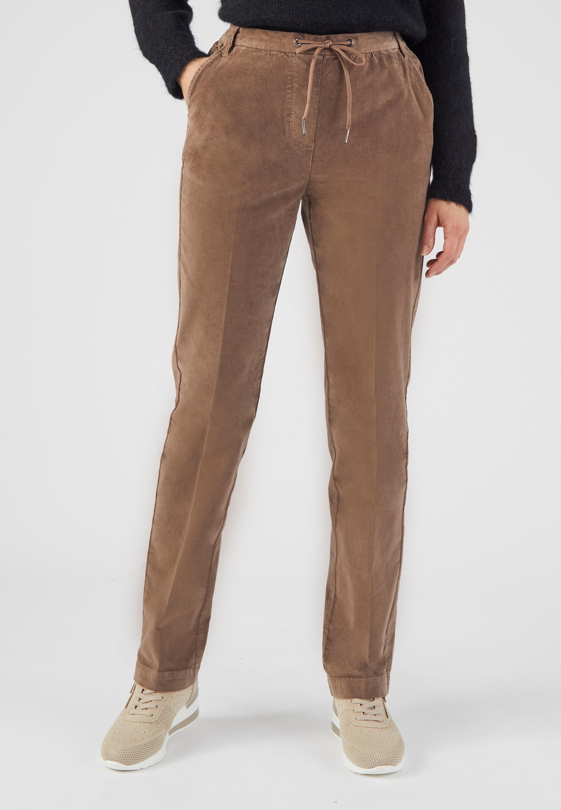 Image of Schlupfhose Aus Samt Damen Braun 52