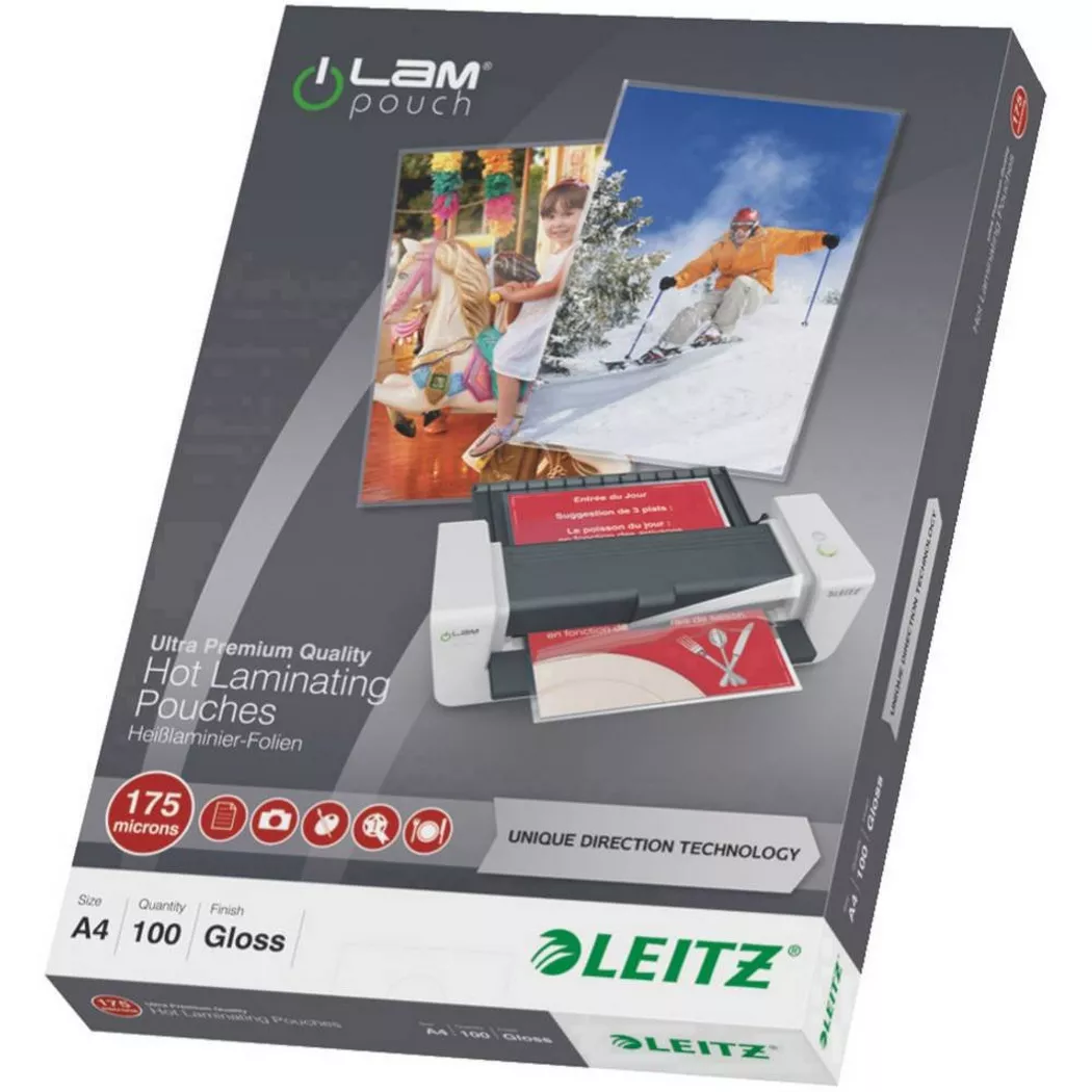 Leitz iLAM UDT Hot Laminating Pouches A4 175 microns Pack 100 74830000