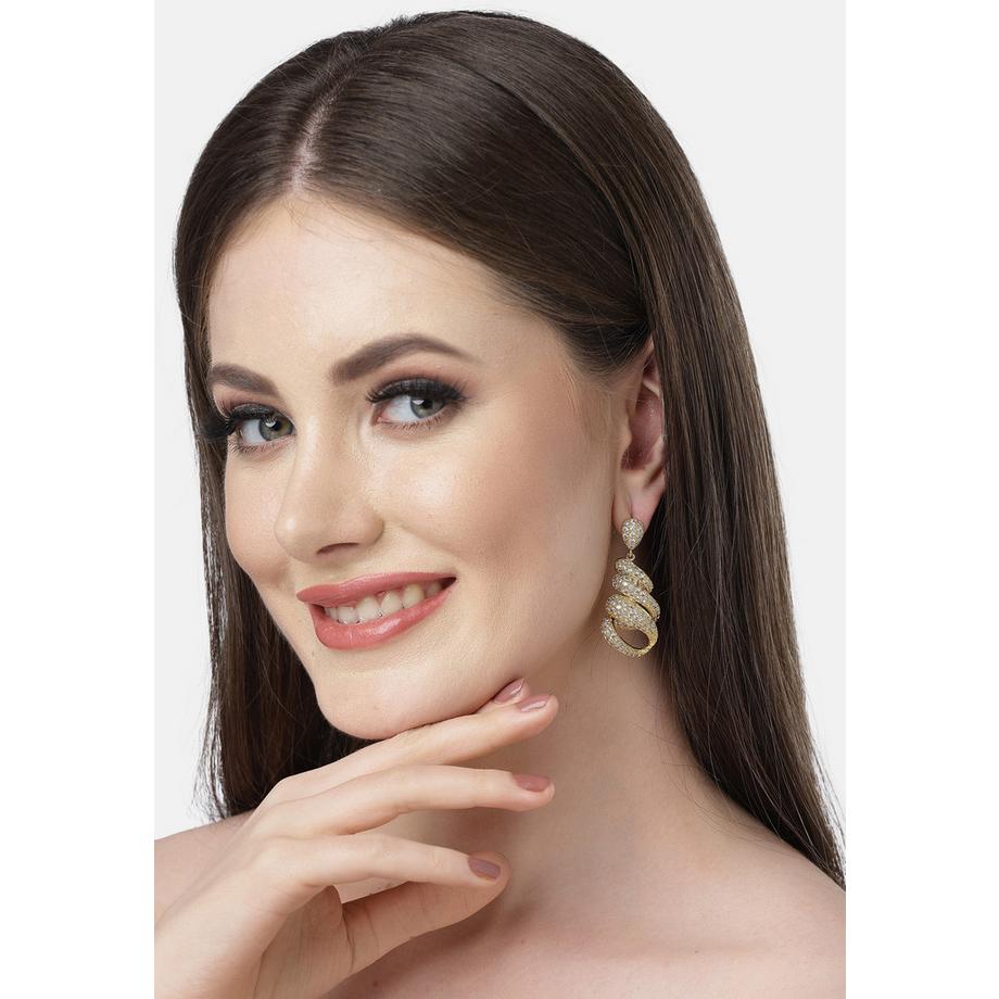 AVANT-GARDE PARIS  Diva Kollektion Glänzende Zirkon-Gedrehte Ohrringe 