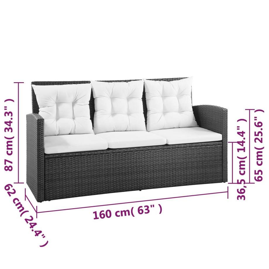 VidaXL Garten-sofagarnitur poly-rattan  