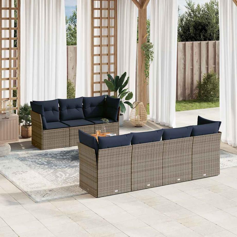 VidaXL set divano da giardino Polirattan  