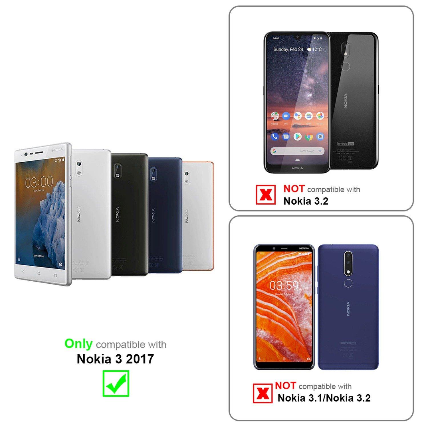 Cadorabo  Housse compatible avec Nokia 3 2017 - Coque de protection avec fermeture magnétique, fonction de support et compartiment pour carte 