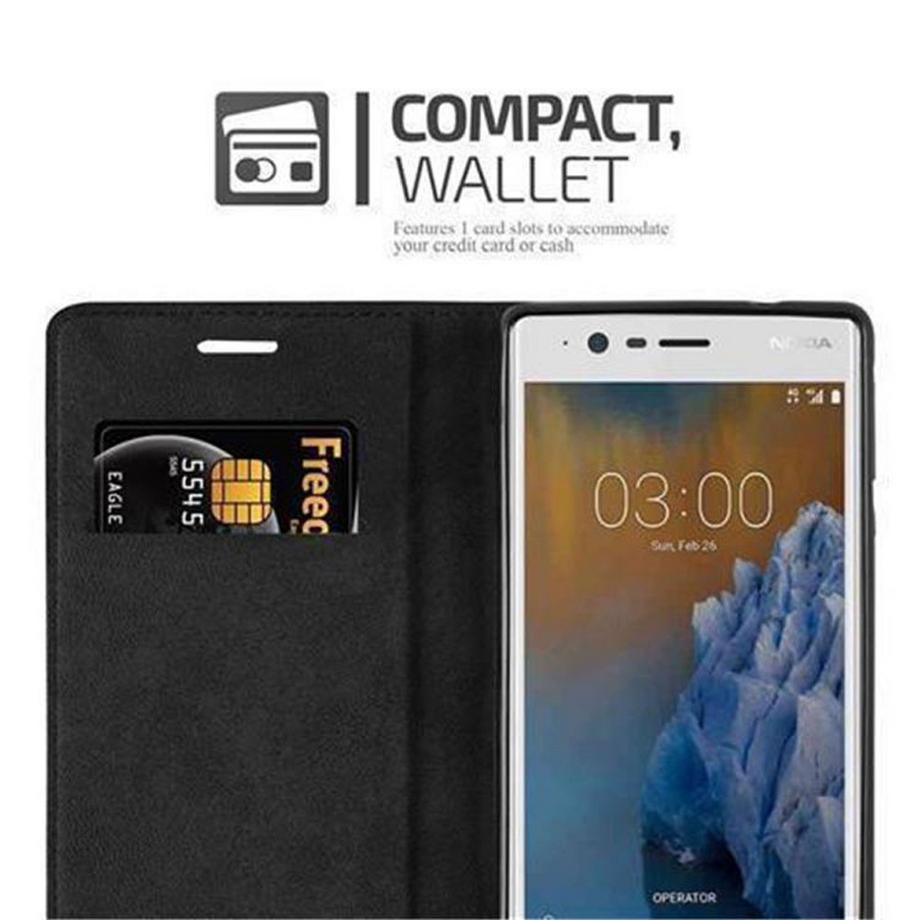 Cadorabo  Housse compatible avec Nokia 3 2017 - Coque de protection avec fermeture magnétique, fonction de support et compartiment pour carte 