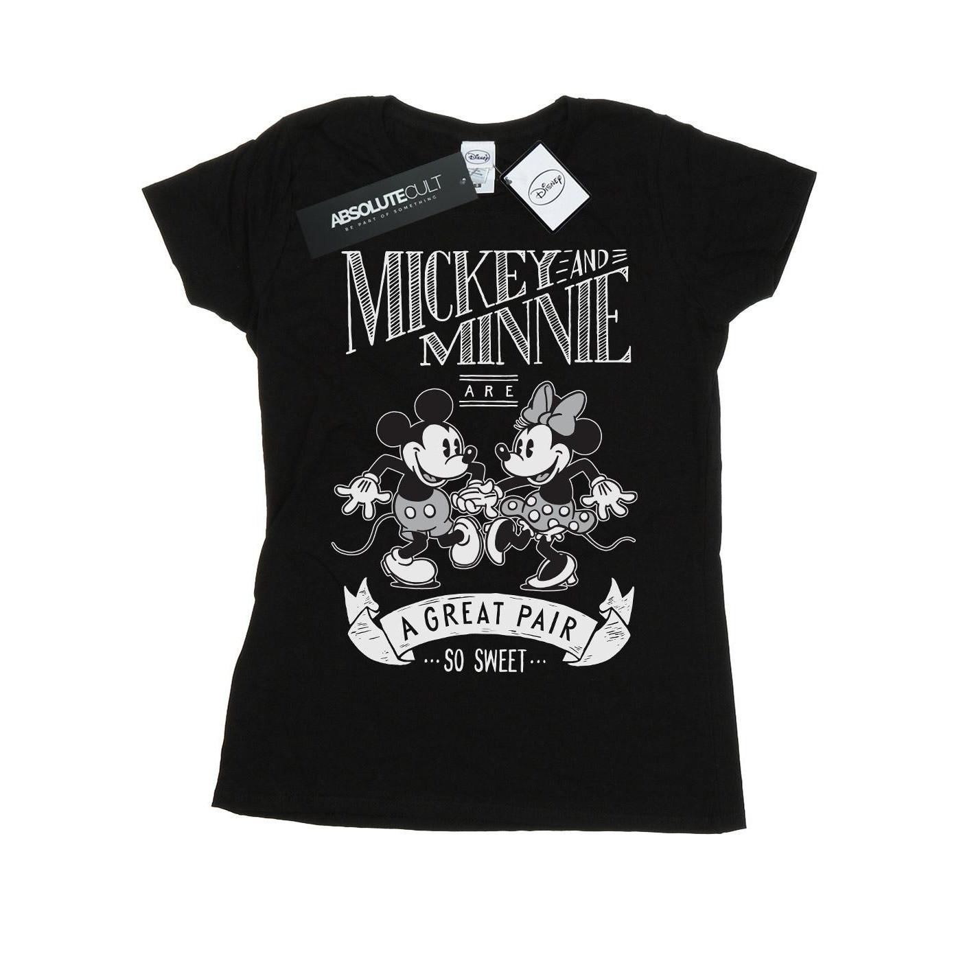 Image of Mickey And Minnie Mouse Great Pair Tshirt Damen Schwarz XXL