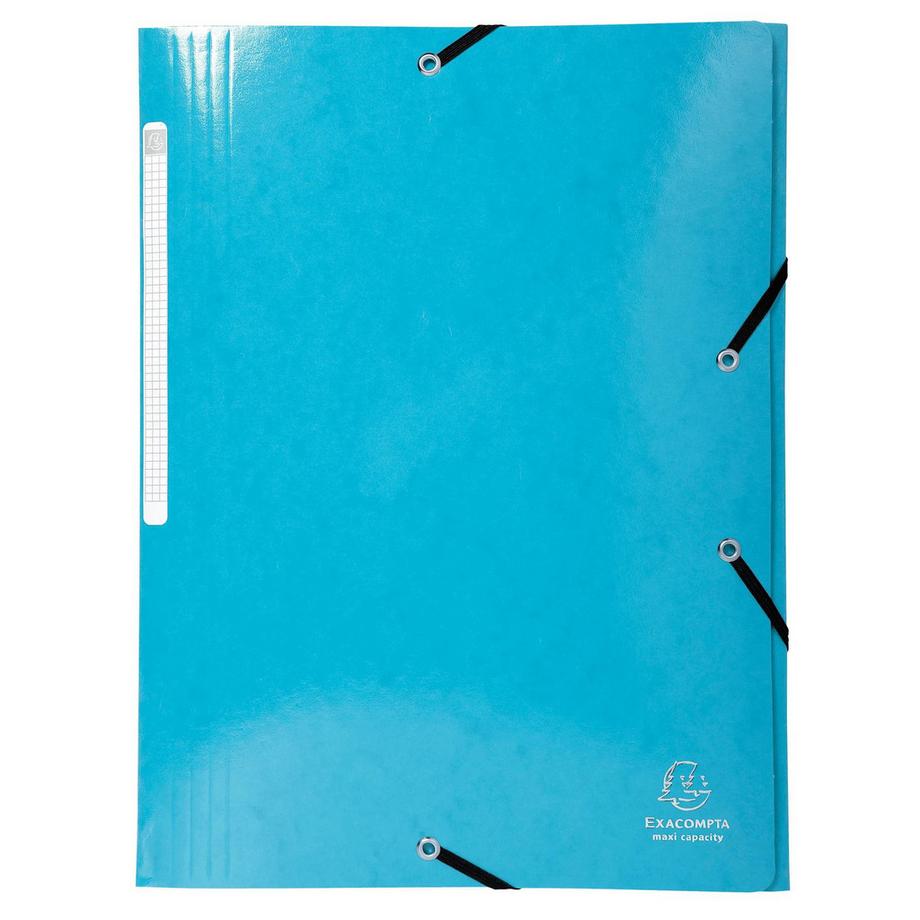 Exacompta Chemise à élastiques 3 rabats maxi capacity carte lustrée pelliculée Iderama - A4 - x 40  