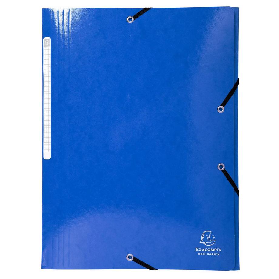 Exacompta Chemise à élastiques 3 rabats maxi capacity carte lustrée pelliculée Iderama - A4 - x 40  