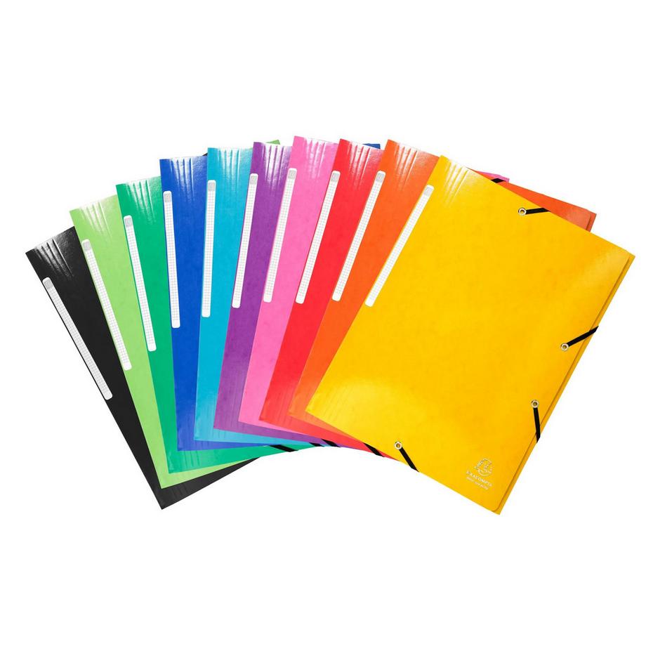 Chemise à élastiques 3 rabats maxi capacity carte lustrée pelliculée Iderama - A4 - x 40