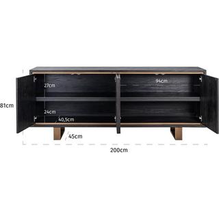 mutoni Credenza Hunte oro nero spazzolato 200  