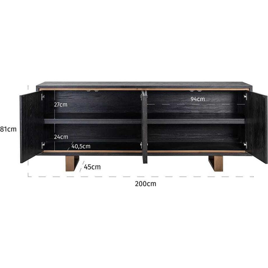 mutoni Sideboard Hunte gold gebürstet 200  