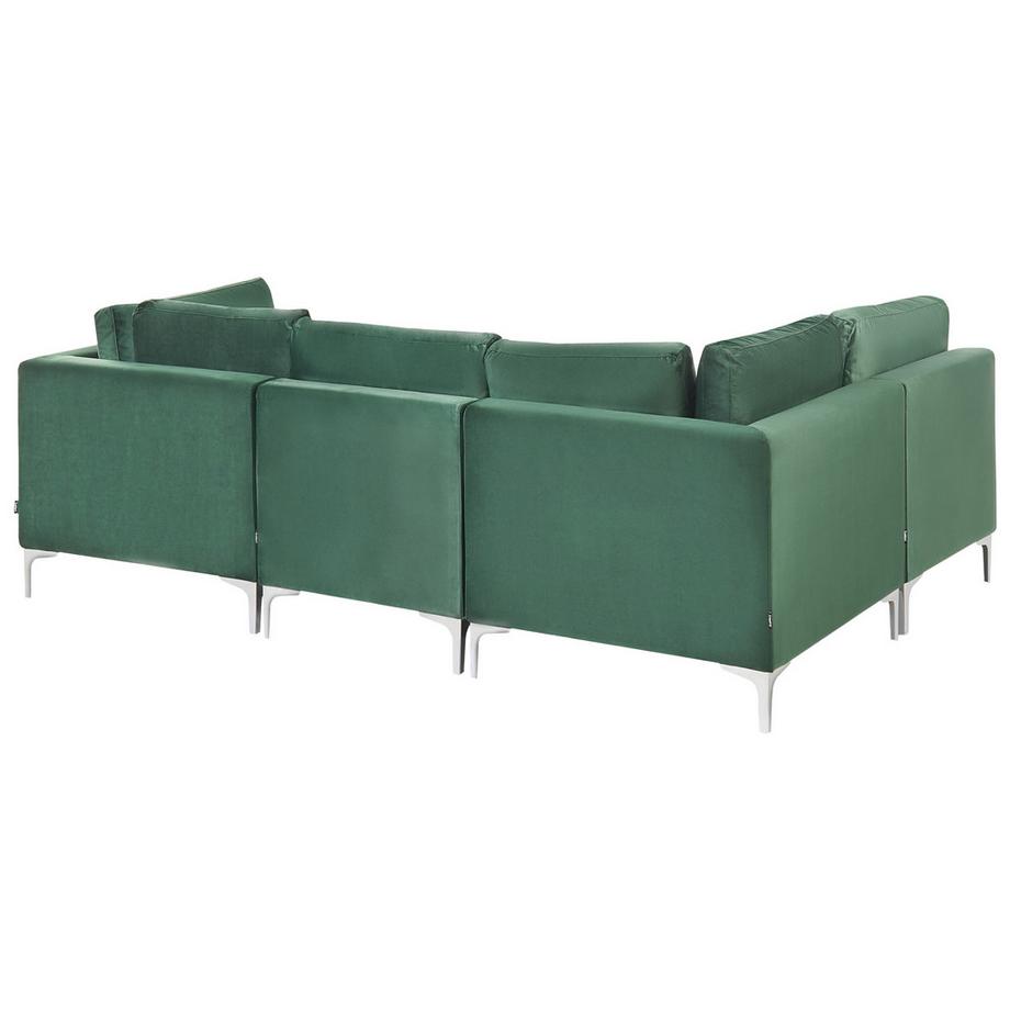 Beliani 4-Sitzer Ecksofa rechts aus Samtstoff  EVJA  