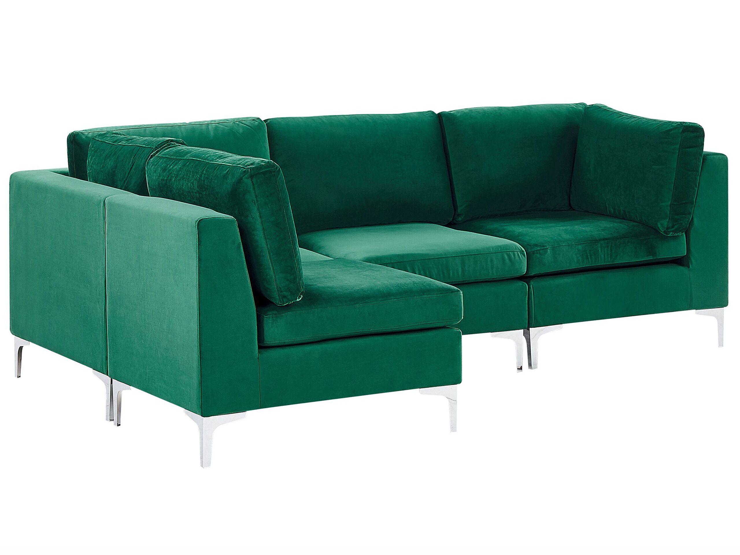 Beliani Ecksofa aus Samtstoff Modern EVJA  