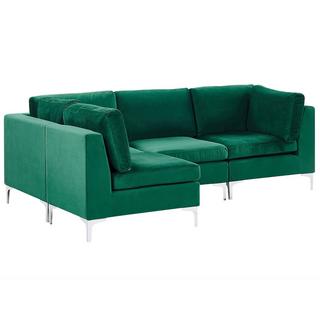 Beliani Ecksofa aus Samtstoff Modern EVJA  