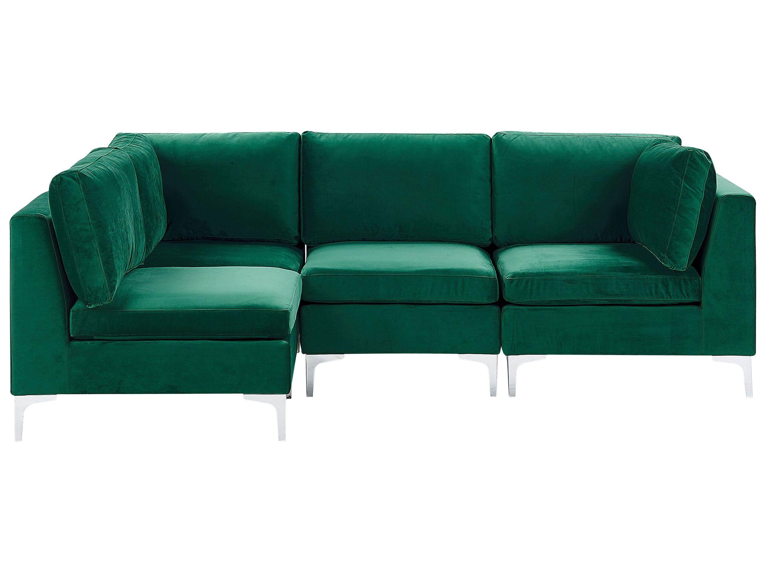 Beliani Ecksofa aus Samtstoff Modern EVJA  