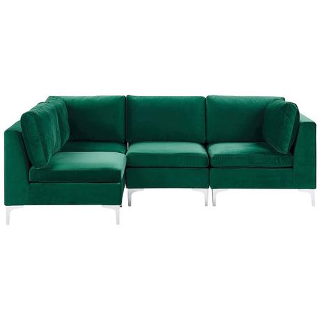 Beliani Ecksofa aus Samtstoff Modern EVJA  