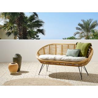 Beliani 2 Sitzer Sofa aus Rattan Boho MARATEA  