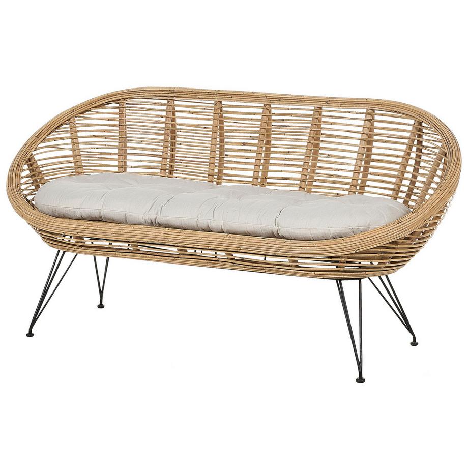 Beliani 2 Sitzer Sofa aus Rattan Boho MARATEA  