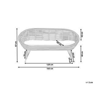 Beliani 2 Sitzer Sofa aus Rattan Boho MARATEA  