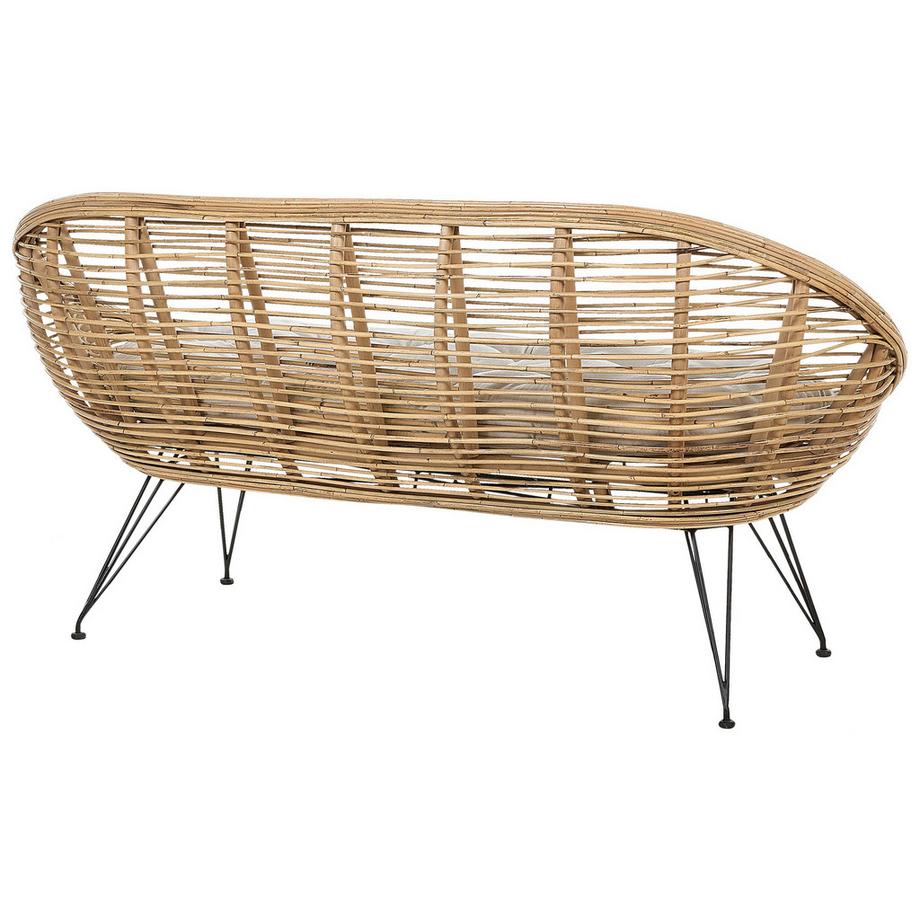 Beliani 2 Sitzer Sofa aus Rattan Boho MARATEA  