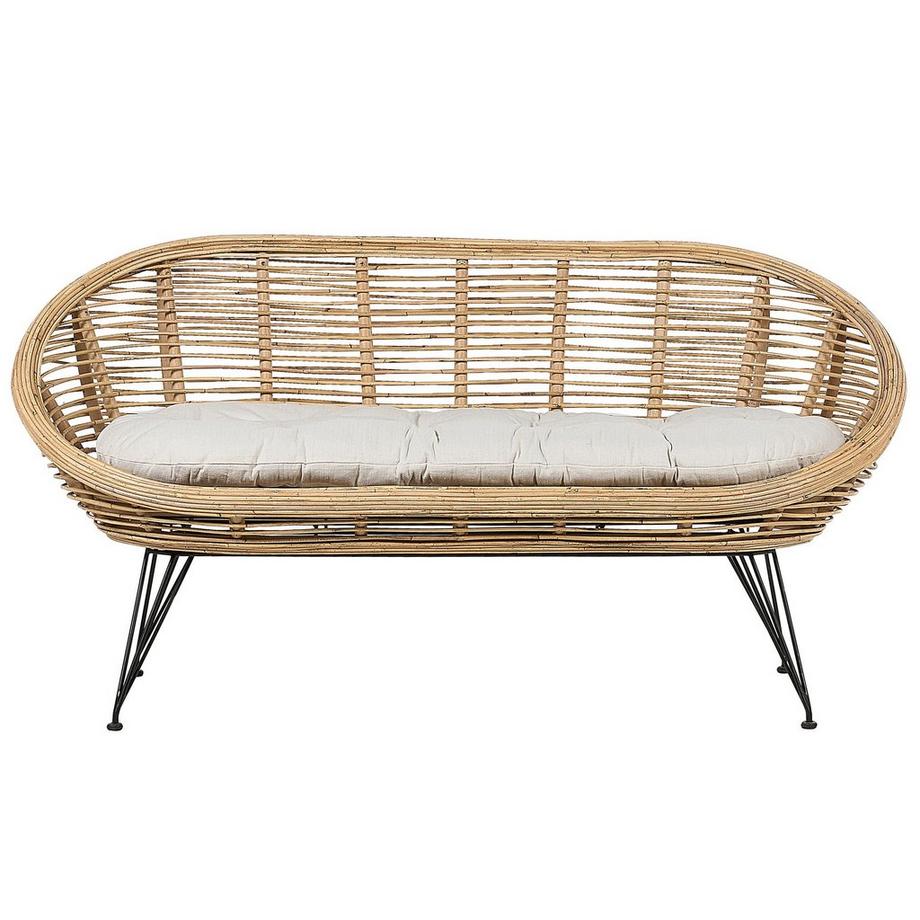 Beliani 2 Sitzer Sofa aus Rattan Boho MARATEA  