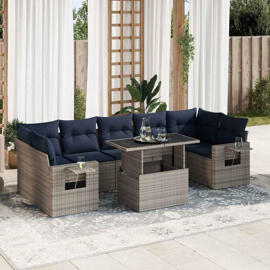 VidaXL set divano da giardino Polirattan  
