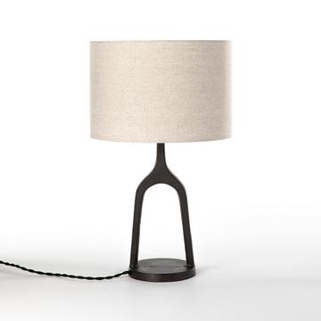 Lampe à poser métal et lin Jakomé