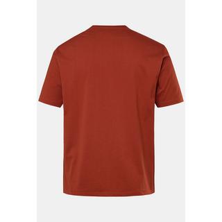 JP1880  T-shirt à manches courtes et imprimé sur la poitrine rouge brique 