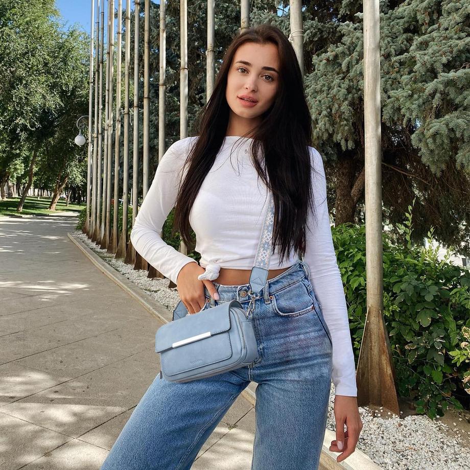 Only-bags.store Vegane Leder Crossbody Tasche mit verstellbarem abnehmbarem breitem Riemen  