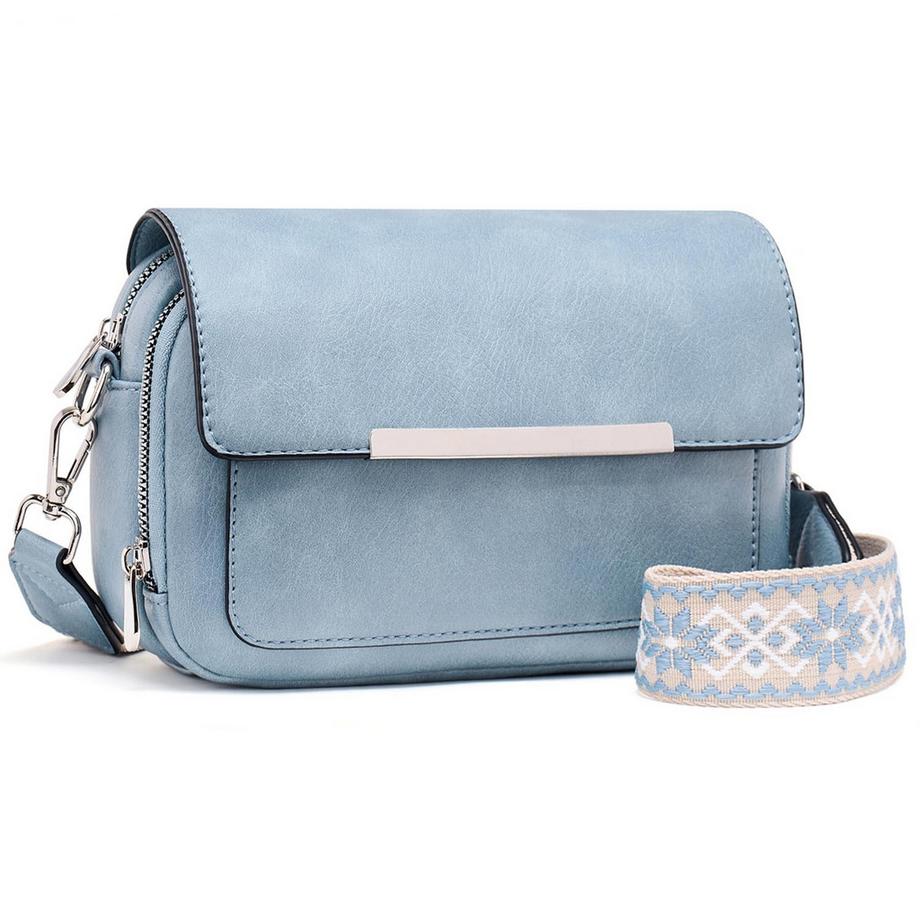 Only-bags.store Vegane Leder Crossbody Tasche mit verstellbarem abnehmbarem breitem Riemen  