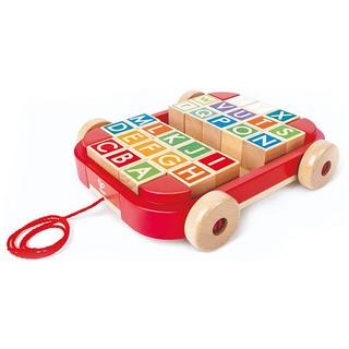 Hape  Kleinkind Buchstabenbauklötze im Nachziehwagen 