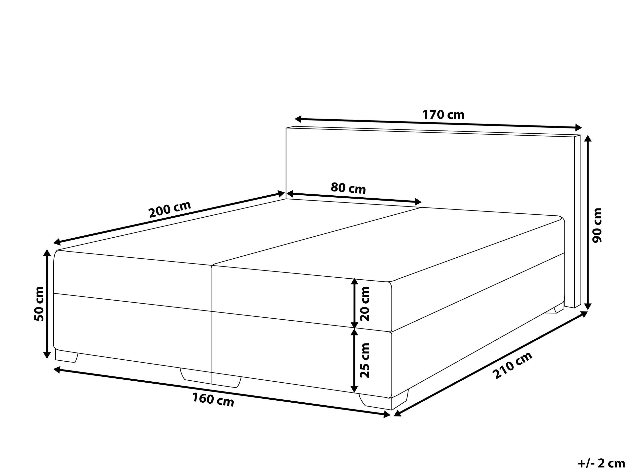 Beliani Letto boxspring en Poliestere Moderno PRESIDENT  