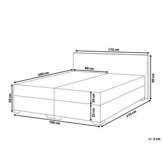 Beliani Letto boxspring en Poliestere Moderno PRESIDENT  