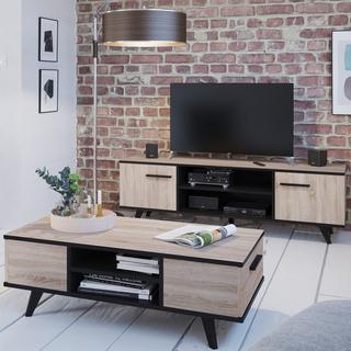 Calicosy TV-Möbel mit 2 Türen und 2 Nischen L151,4 cm - Wayne  