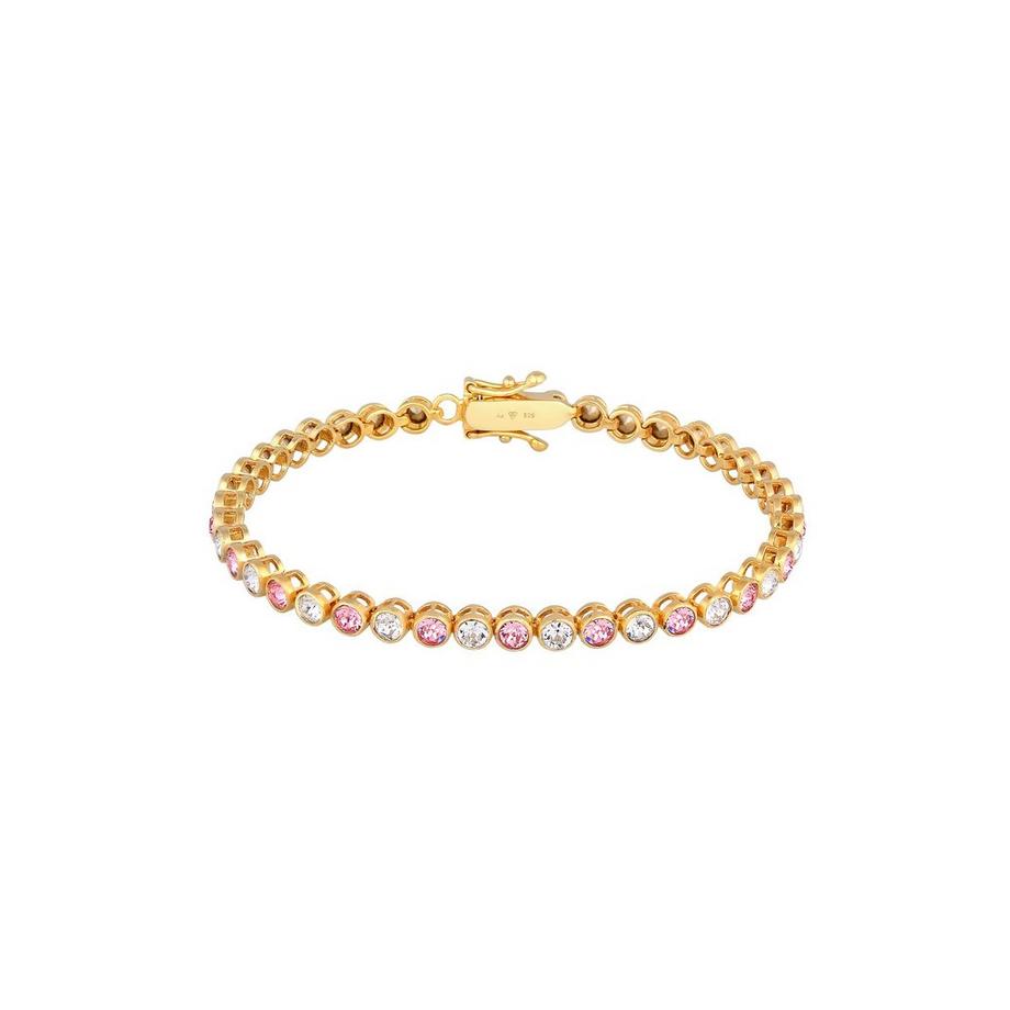 Bracelet Femmes Tennis Tendance Étincelante Avec Cristaux Rose